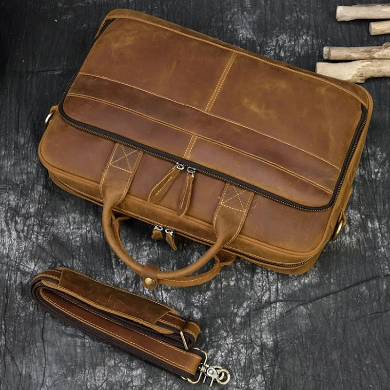 Leder-Laptoptasche für Herren