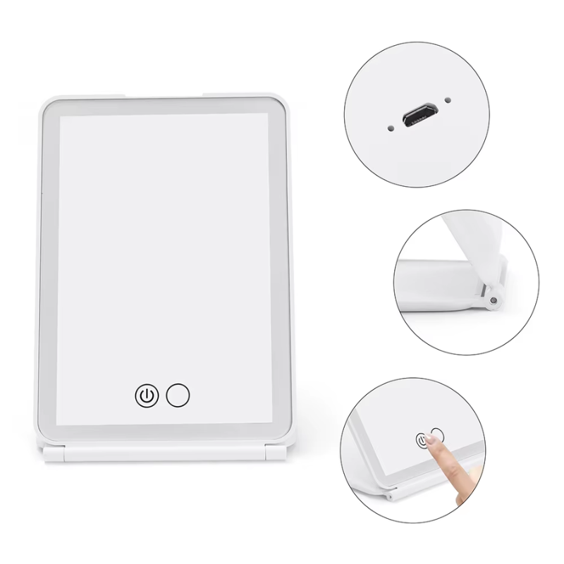 Miroir Led Zoom Portable