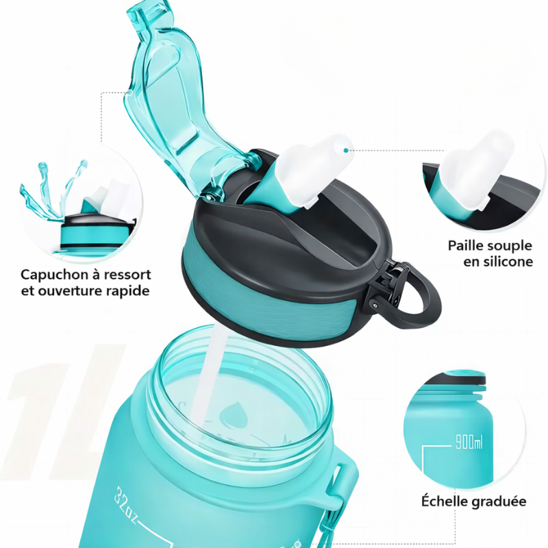 Trinkflasche mit Strohhalm