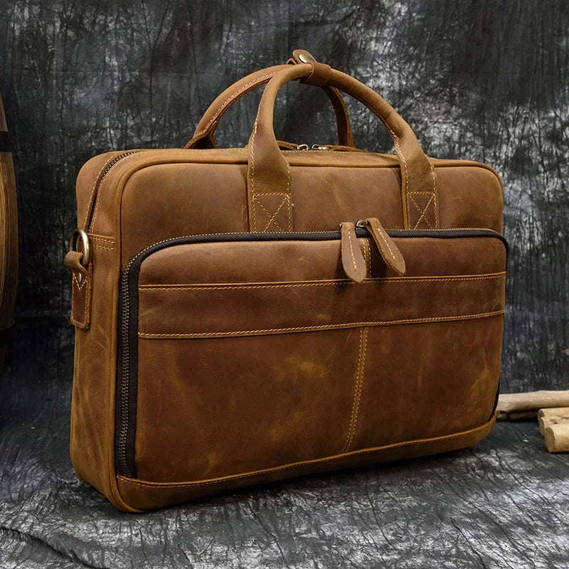 Leder-Laptoptasche für Herren