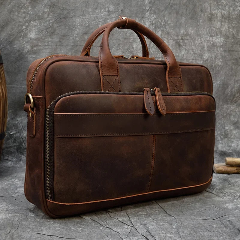 Leder-Laptoptasche für Herren