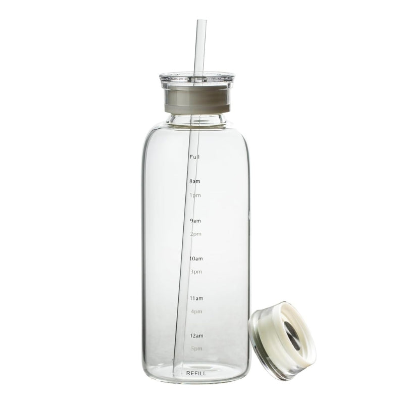 Bouteille D'eau en Verre avec Paille