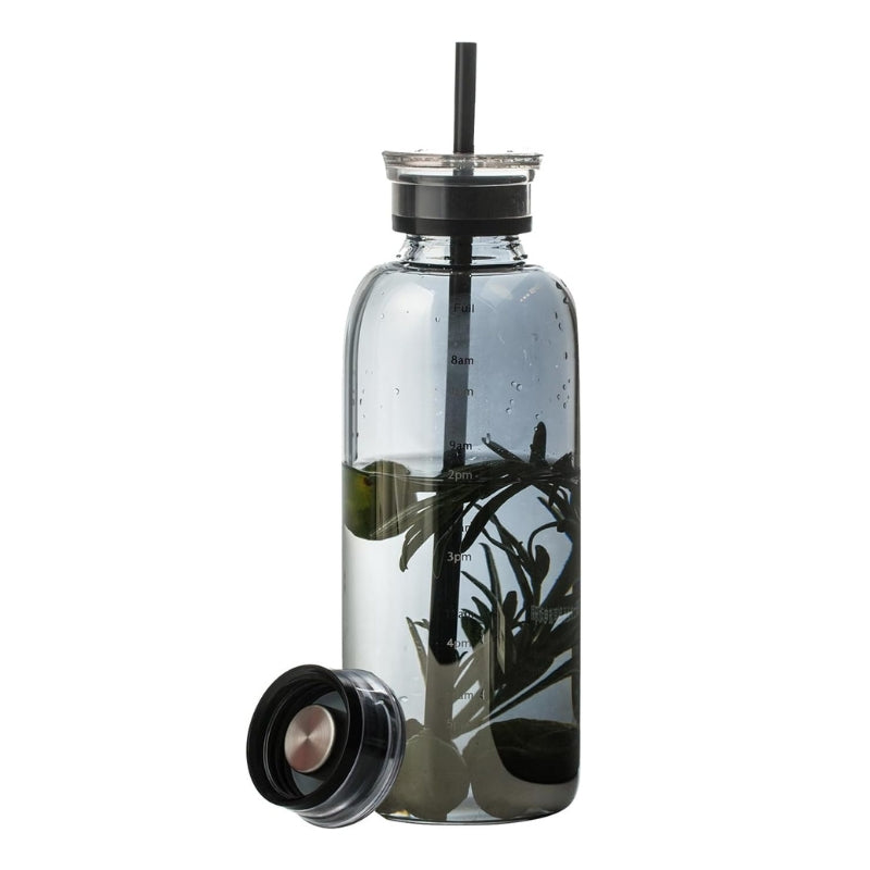 Bouteille D'eau en Verre avec Paille