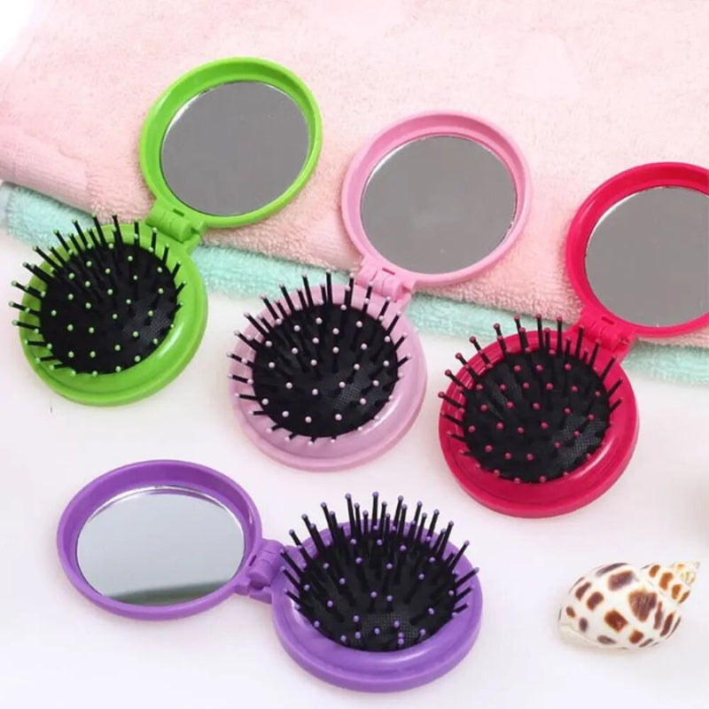 Brosse cheveux Pylones avec miroir de poche