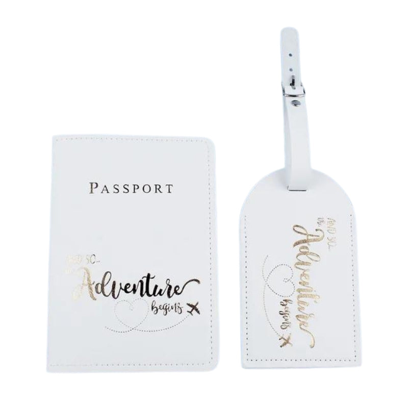 Étiquette de bagage et étui pour passeport