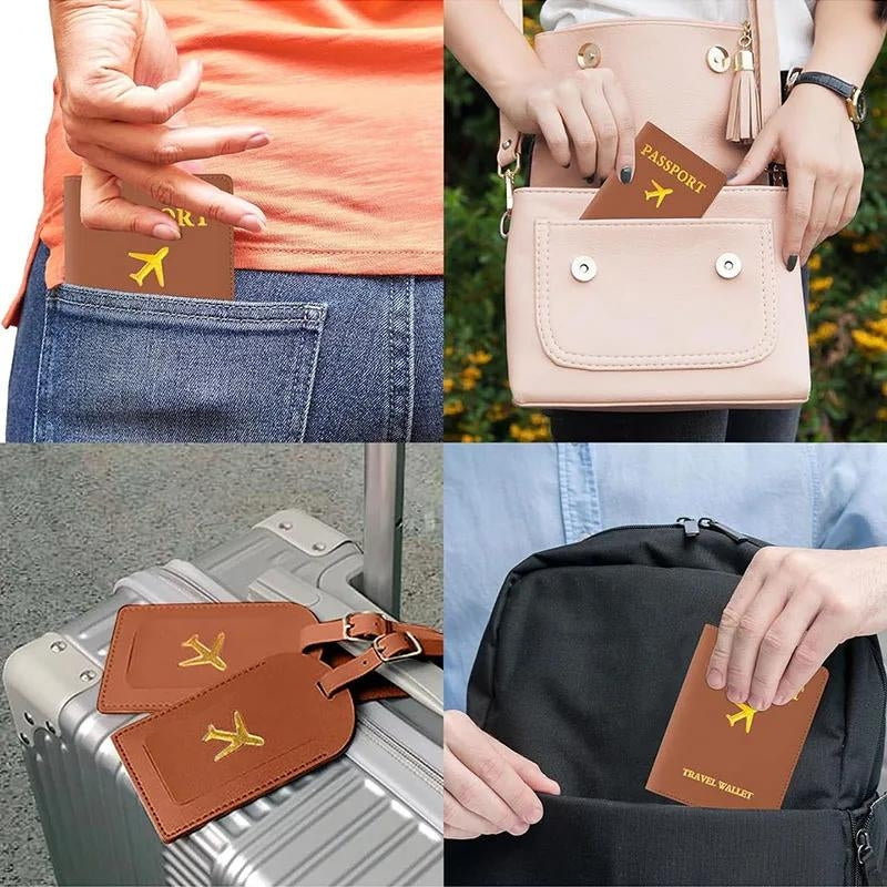Étui passeport et étiquette pour valise