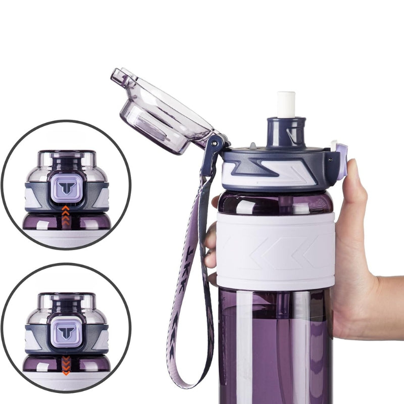 Trinkflasche mit integriertem Strohhalm