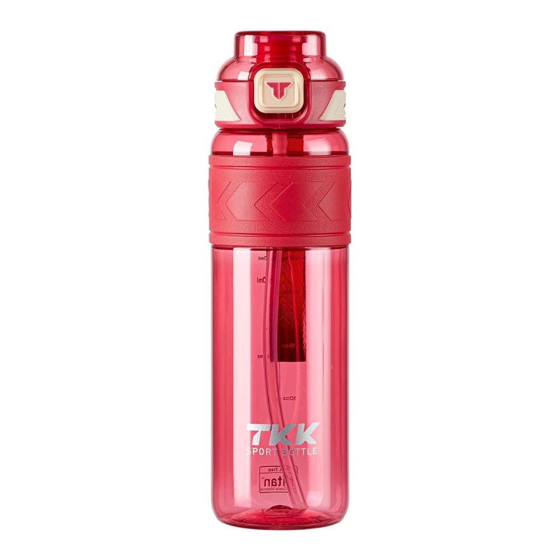 Trinkflasche mit integriertem Strohhalm