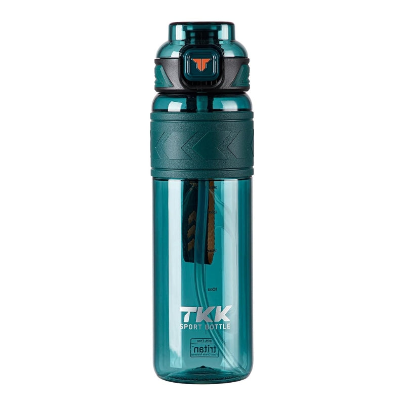 Trinkflasche mit integriertem Strohhalm