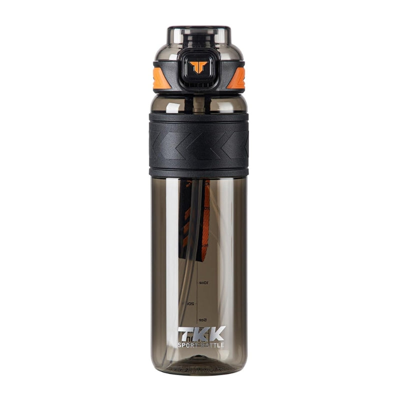 Trinkflasche mit integriertem Strohhalm