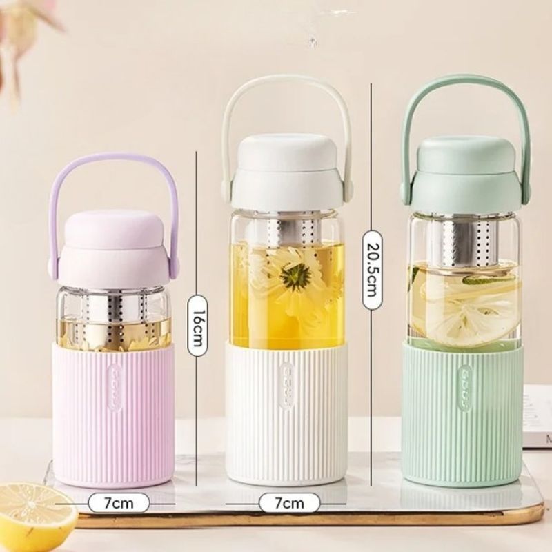 Gourde de verre avec infuseur