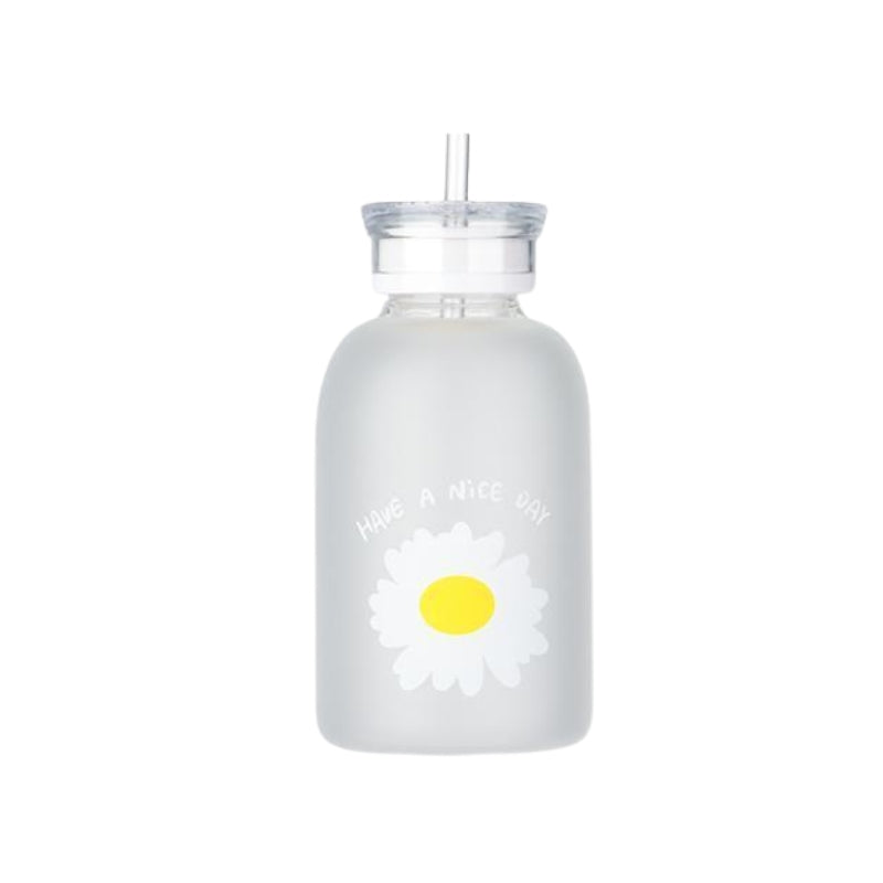 Gourde En Verre Avec Paille