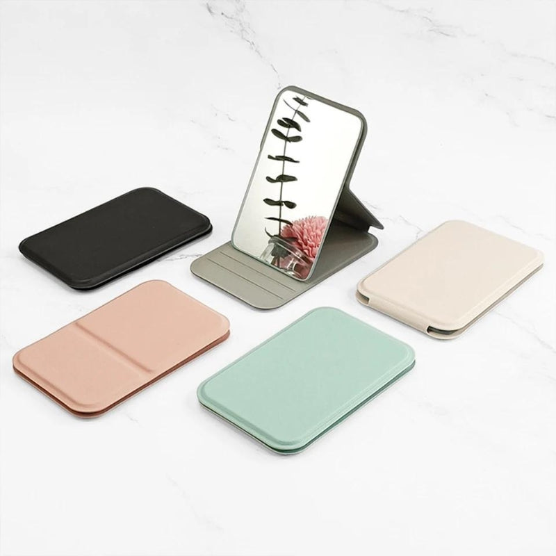 Miroir à maquillage rectangulaire de poche