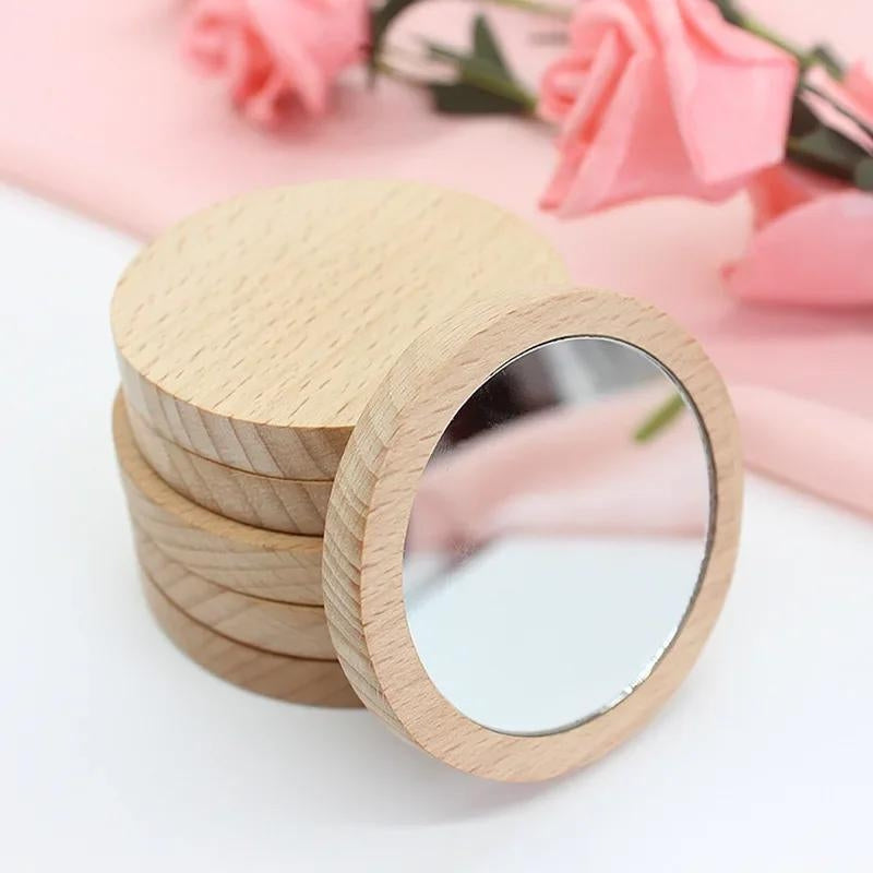 Miroir bois au format poche
