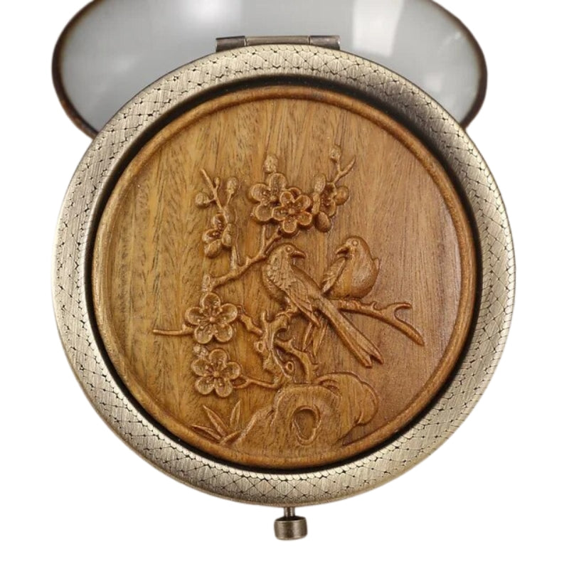 Miroir De Poche Décoratif Bois