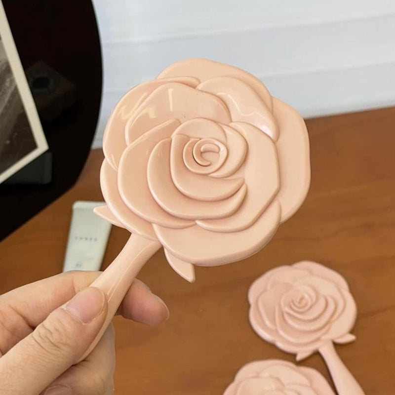 Miroir de poche façonné comme une rose