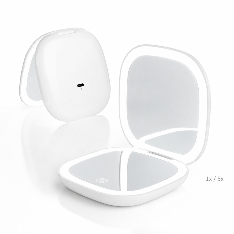 Miroir Grossissant De Poche Avec Led