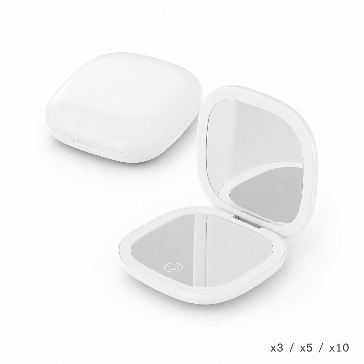 Miroir lumineux LED grossissant de poche