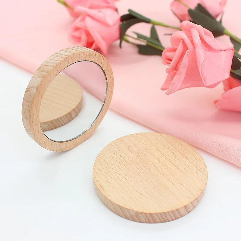 Miroir portatif en bois