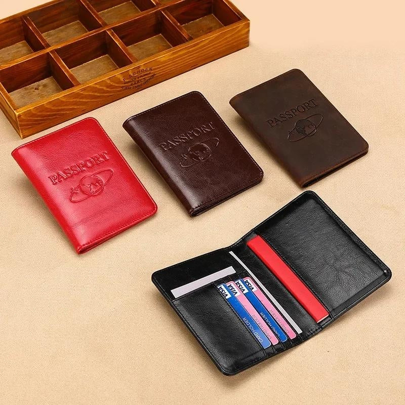 Pochette protectrice en cuir pour passeport homme