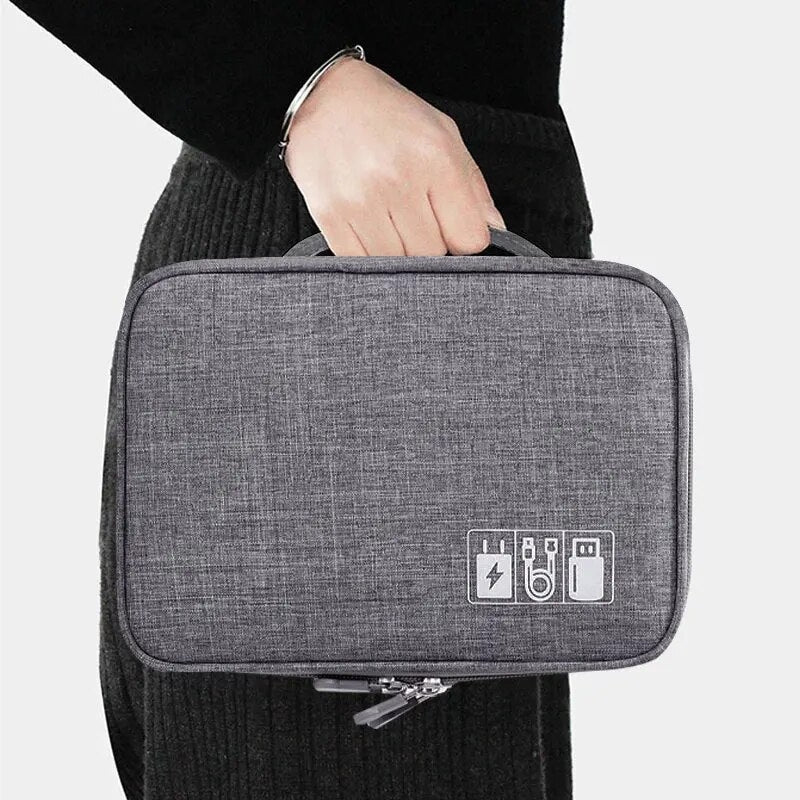 Pochette range-câbles pour voyager