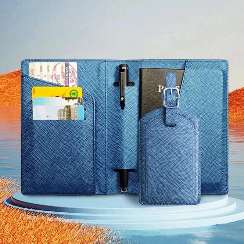 Portefeuille en simili pour passeport et voyage