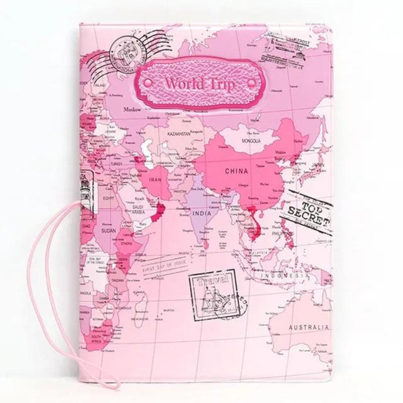 Protège Passeport Carte Du Monde