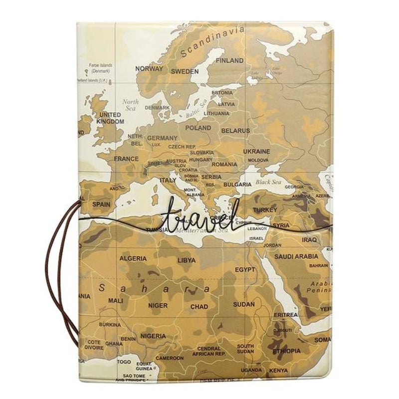 Protège Passeport Carte Du Monde