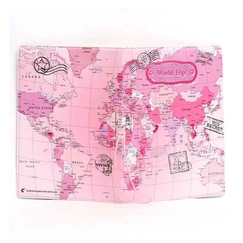 Protège Passeport Carte Du Monde