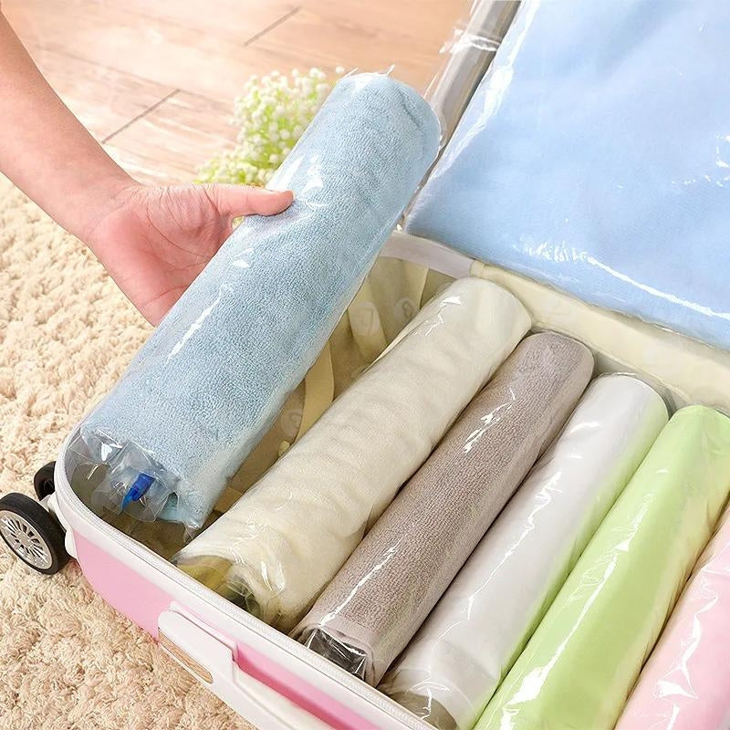 Sac compressible pour voyage sans aspirateur