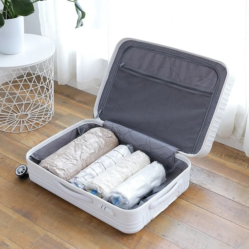 Sac de rangement compressible de voyage sans aspirateur