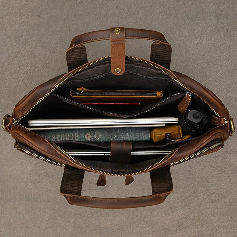 Sac pour ordi en cuir destiné aux hommes