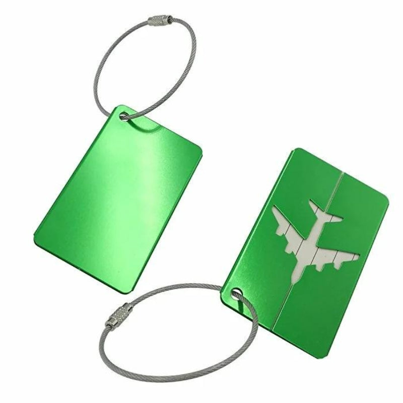 Support d’étiquette métallique destiné à la valise
