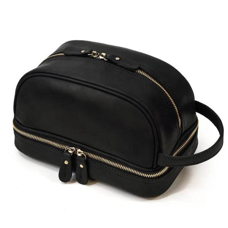 Trousse de Toilette Homme en Cuir Vintage