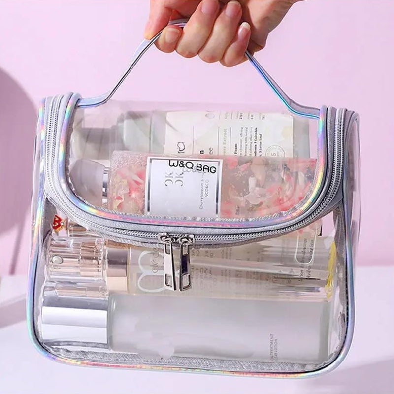 Trousse femme pour produits de toilette en avion