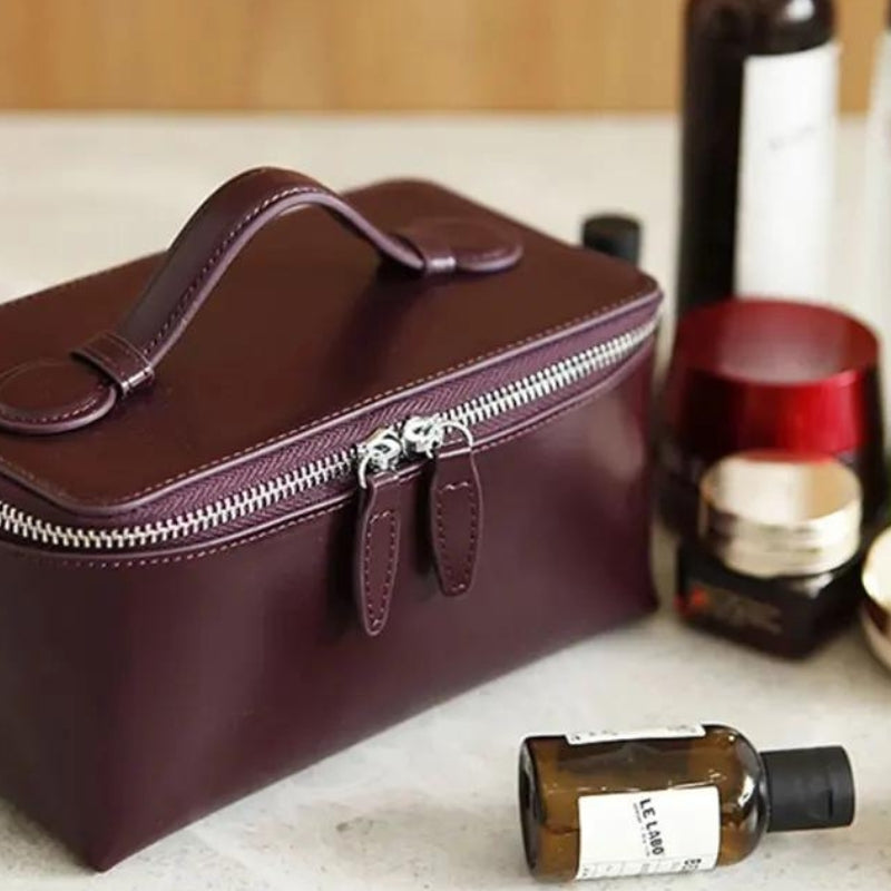 Trousse personnalisable en cuir pour la toilette