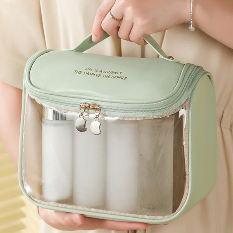 Trousse transparente pour produits de toilette femme